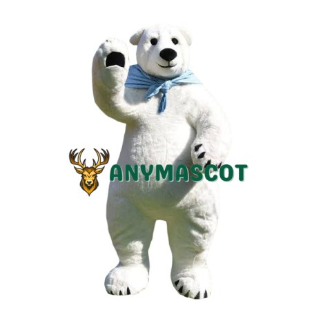 Cute Realistic Polar Bear Mascot Costume