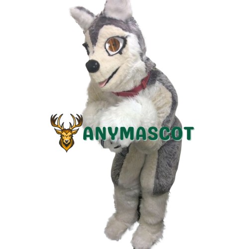 Cute Realistic Husky Dog Mascot Costume