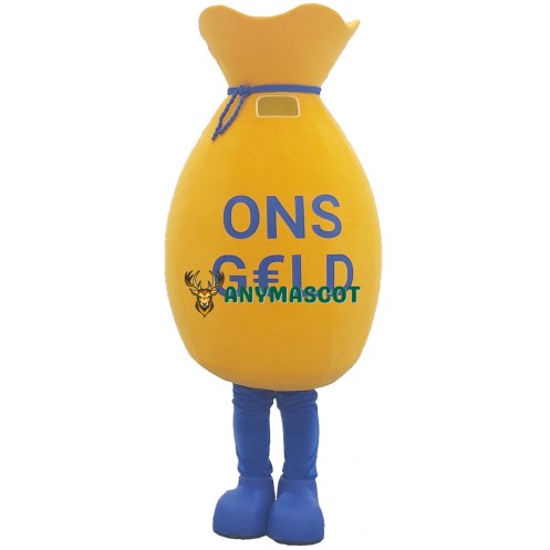 Gold Money Bag Mascot Costume