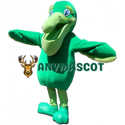 Green Pelican Mascot Costume