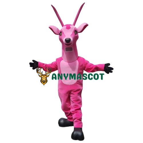 Lovely Pink Deer Mascot Costume