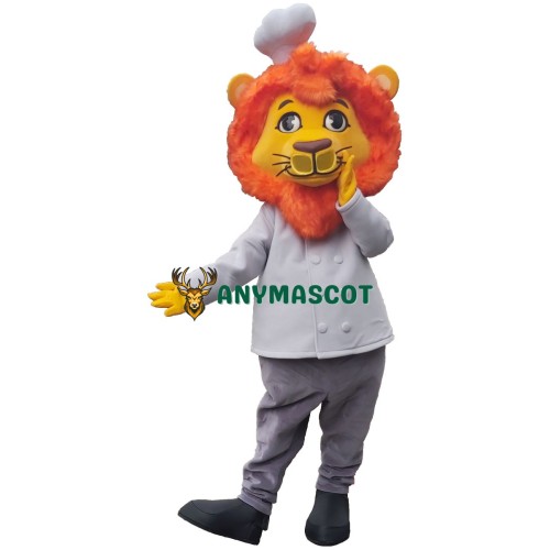 Happy Chef Lion Mascot Costume