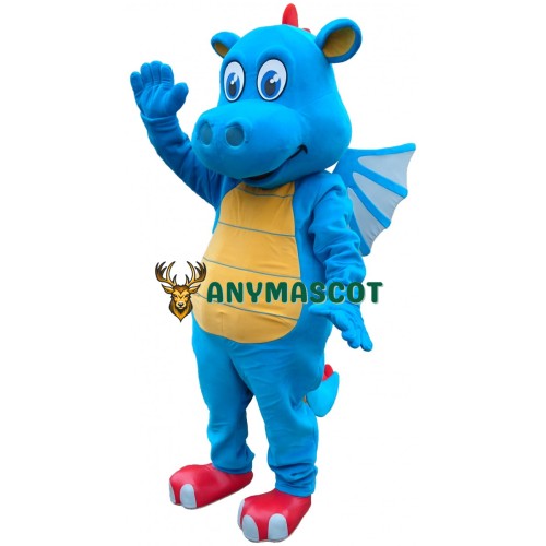 Lovely Lightweight Blue Dragon Mascot Costume