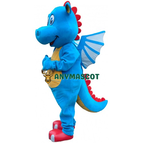 Lovely Lightweight Blue Dragon Mascot Costume