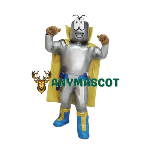 Superb Silver Repairman Robot Mascot Costume