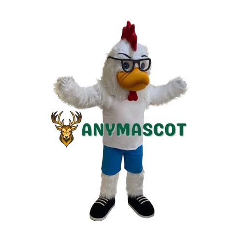 Sport White Rooster Mascot Costume