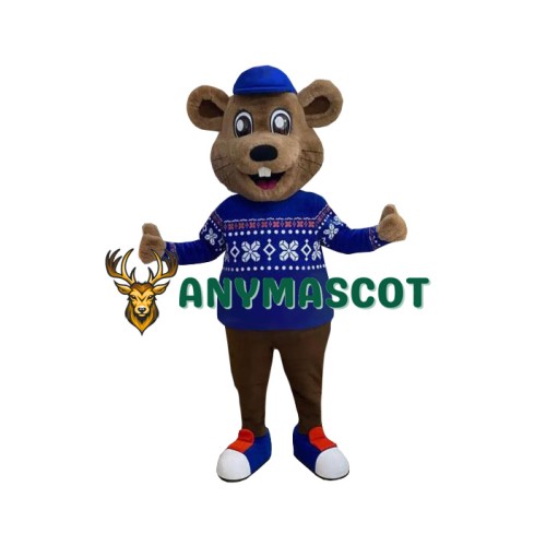 Happy Realistic Mouse Mascot Costume
