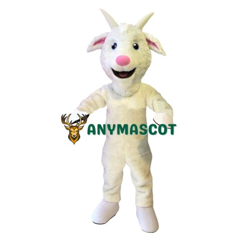 Happy White Sheep Mascot Costume