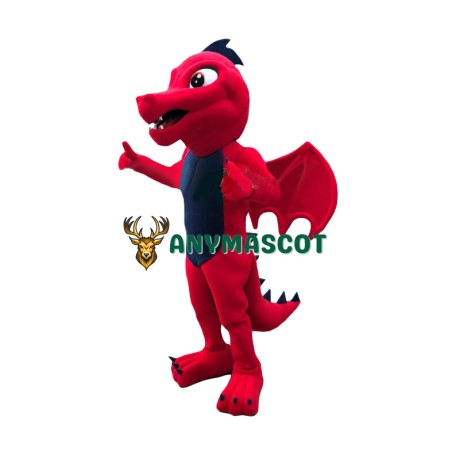 Friendly Lightweight Red Dragon Mascot Costume