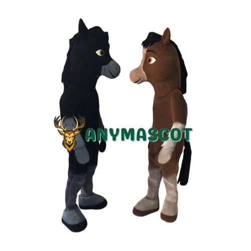 Realistic Black or Grey Horse Mascot Costume