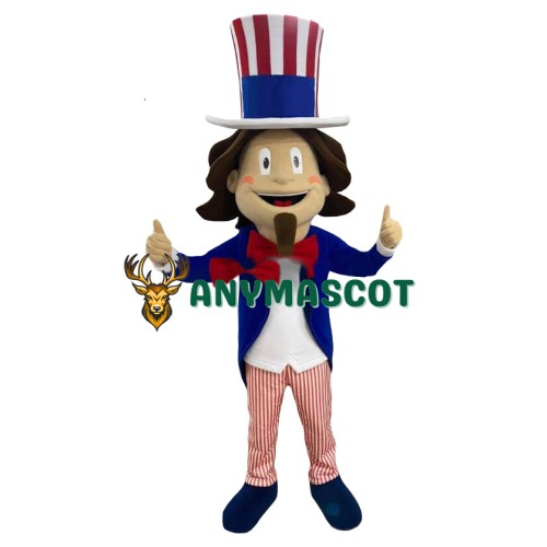 Happy Lightweight American Boy Mascot Costume