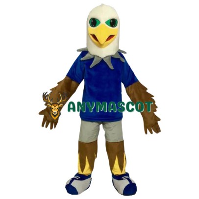 Sport Blue Suit Eagle Mascot Costume