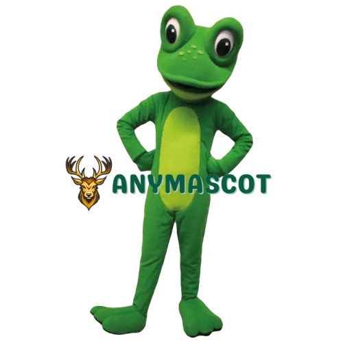 Friendly Lightweight Green Frog Mascot Costume