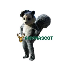 Friendly Lightweight Grey Squirrel Mascot Costume