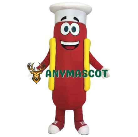 Friendly Hot Dog Chef Mascot Costume