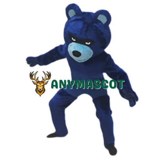 Fierce Realistic Blue Bear Mascot Costume