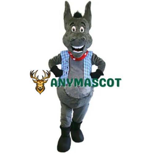 Happy Realistic Donkey Mascot Costume
