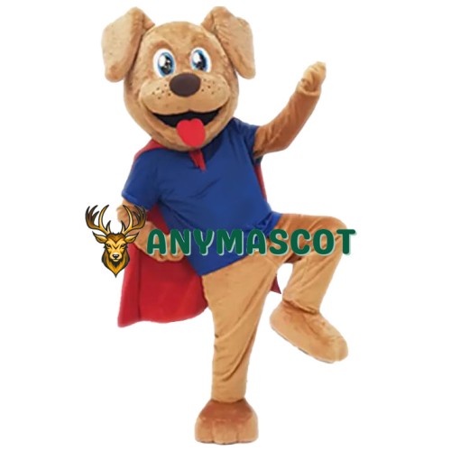 Happy Realistic Yellow Dog Mascot Costume