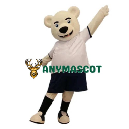 Happy Realistic Polar Bear Mascot Costume