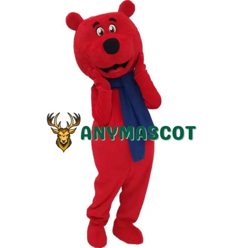 Happy Lightweight Red Bear Mascot Costume