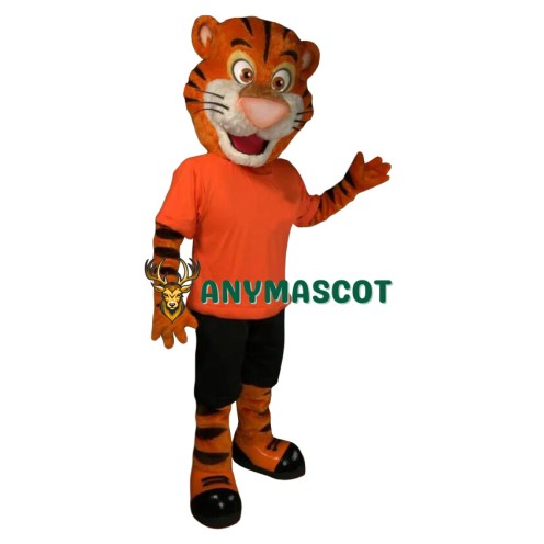 Happy Realistic Lightweight Tiger Mascot Costume