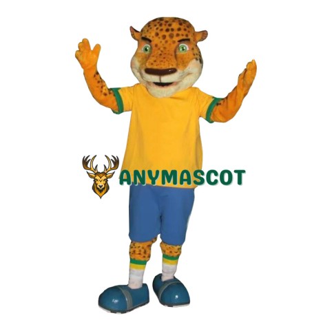 Friendly Realistic Leopard Mascot Costume