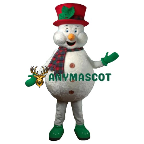 Happy Realistic Lightweight Snowman Mascot Costume