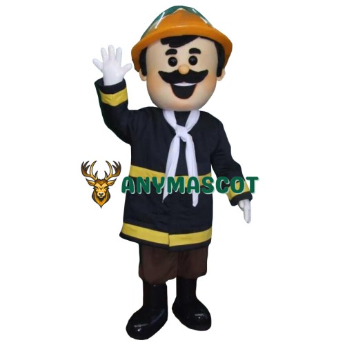 Happy Realistic Lightweight Firemen Mascot Costume