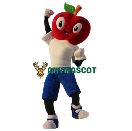 Friendly Lightweight Apple Boy Mascot Costume