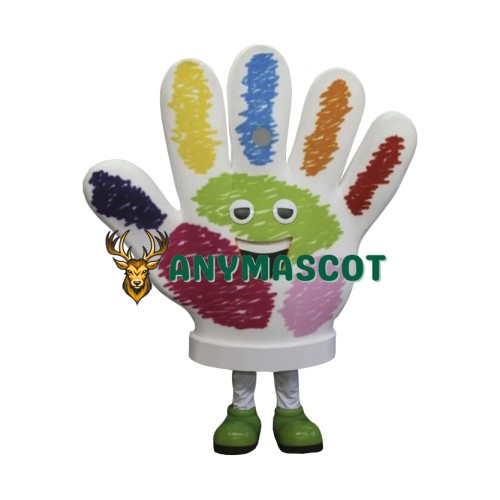 Happy Colorful Hands Mascot Costume