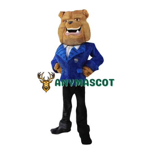 Friendly Realistic Bulldog Mascot Costume