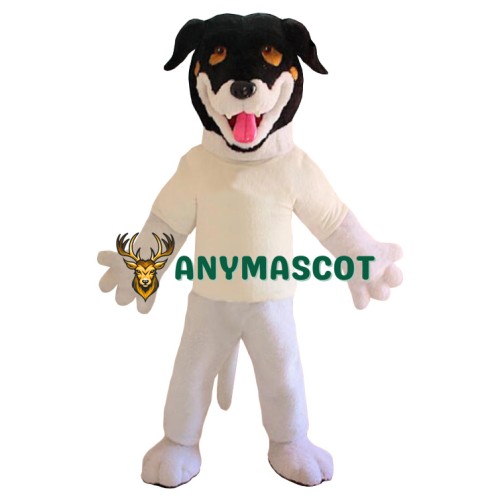 White Black Realistic Dog Mascot Costume