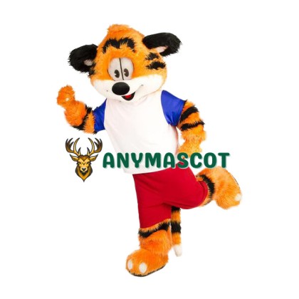 Friendly Lightweight Tiger Boy Mascot Costume