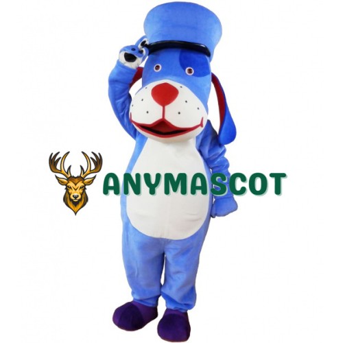 Lovely Realistic Blue Dog Mascot Costume