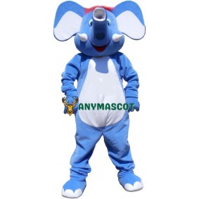 Lovely Realistic Blue Elephant Mascot Costume
