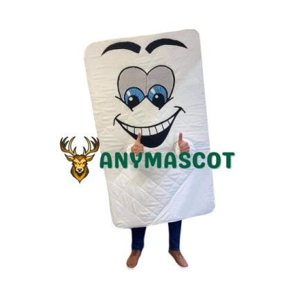Friendly Lightweight White Mattress Mascot Costume