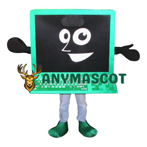 Green Laptop Mascot Costume