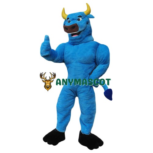 Sport Realistic Lightweight Blue Bull Mascot Costume