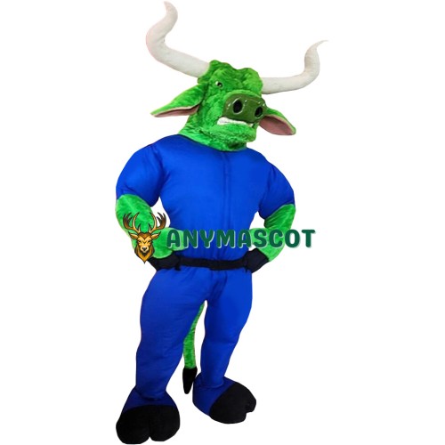 Green Lightweight Bull Mascot Costume