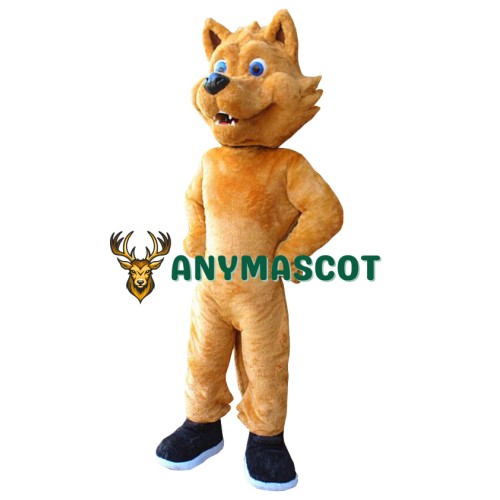 Happy Realistic Lightweight Wolf Mascot Costume