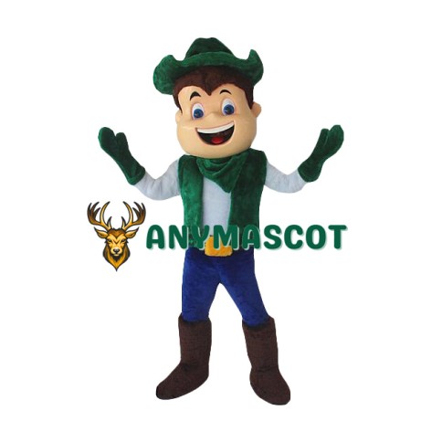 Happy Realistic Lightweight Cowboy Mascot Costume