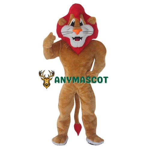 Realistic Lightweight Red Hair Lion Mascot Costume