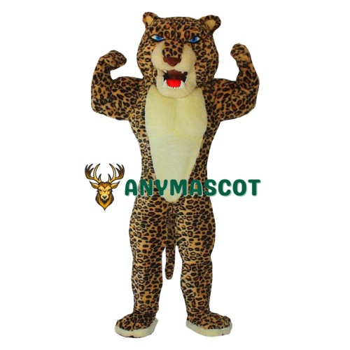 Happy Realistic Lightweight Leopard Mascot Costume