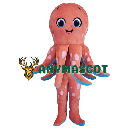 Happy Realistic Lightweight Octopus Mascot Costume
