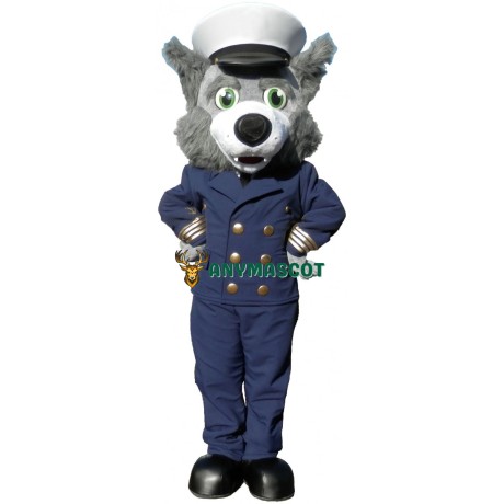 Realistic Police Wolf Mascot Costume