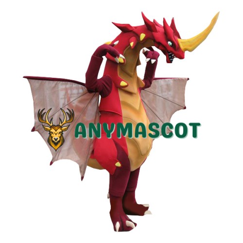 Superb Fierce Lightweight Red Dragon Mascot Costume