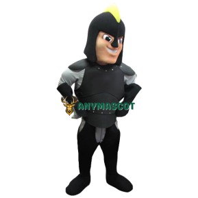 Happy Lightweight Black Warrior Mascot Costume