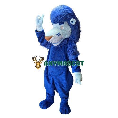 Blue Realistic Lightweight Lion Mascot Costume