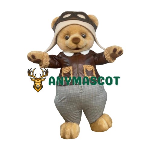 Pilot Realistic Lightweight Bear Mascot Costume