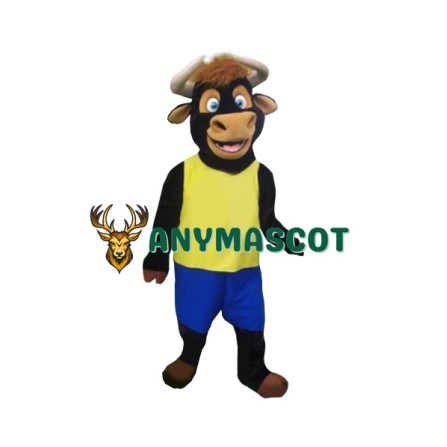Happy Realistic Lightweight Buffalo Mascot Costume